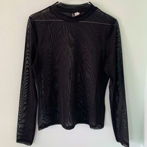 Black Mesh H&M Long-sleeve